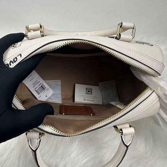 Coach Rowan Satchel Crossbody Bag With Sketch Print In Chalk Leather CAK19 NWT - Picture 7 of 13